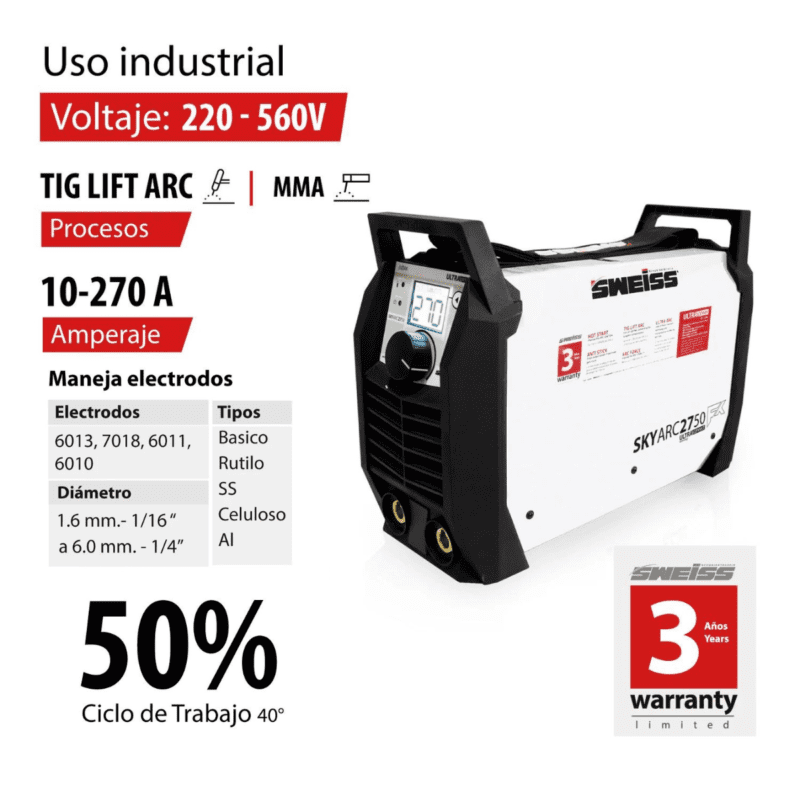 Soldador Inversor 260 AMP – 110/220V SKYARC 2650 FX