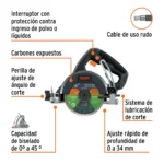Cortadora de Baldosa Eléctrica Truper 4 1/2" 1.500W 103738 - Image 2