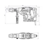 Martillo Demoledor Metabo KHEV 5-40 BL dimensiones