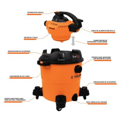 Aspiradora Truper 45 Litros 12093
