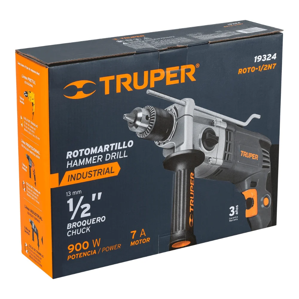 Taladro Percutor Truper 1:2 900W Industrial 19324 caja