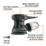 Lijadora Roto Orbital 5" Truper 260W Industrial 103735 - Image 2