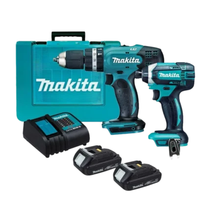 Combo Taladro Percutor Inalámbrico Makita + Atornillador de Impacto 18V DLX2142SY