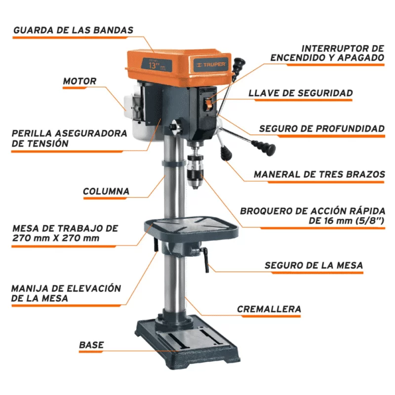 Taladro de Arbol Truper 560W 5:8 16178 partes