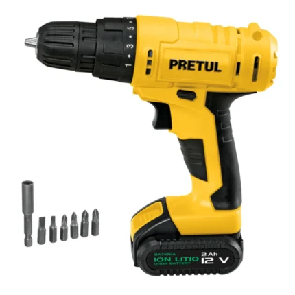 Taladro atornillador inalámbrico Pretul 12 V 3/8" 29975