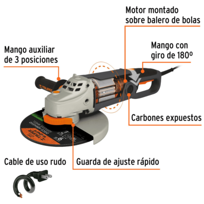 Pulidora 9" Truper 2.100W Industrial 12482