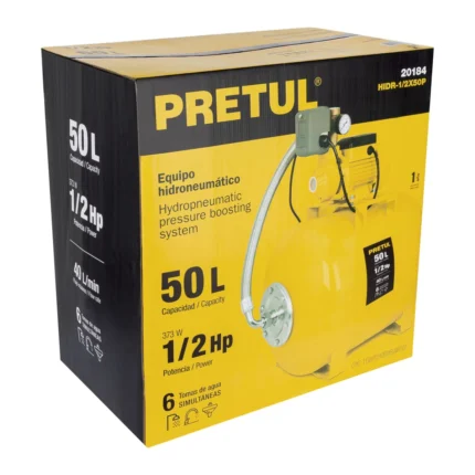 Bomba Hidroneumatica 0.5hp Tanque 50 Litros Pretul 20184