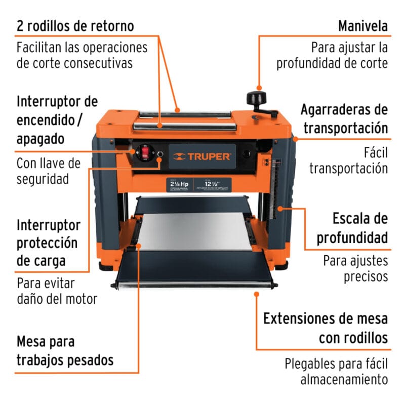 Cepillo de Banco Portatil Truper 12-1/2" 1.600W 16240
