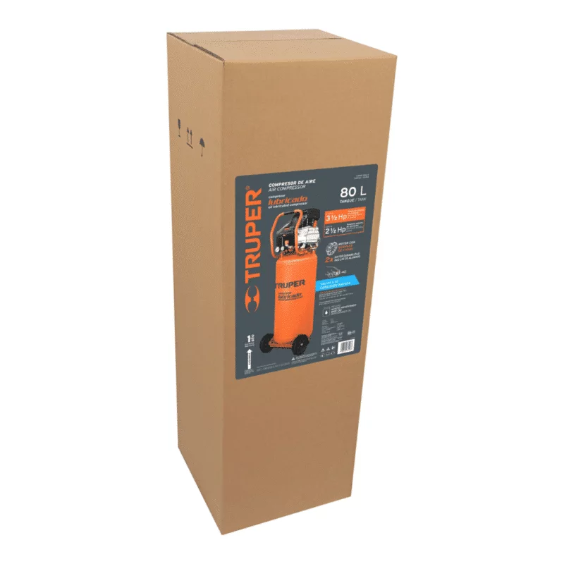 Compresor de Aire Vertical Truper 80Lts 3 1:2hp 15656 caja