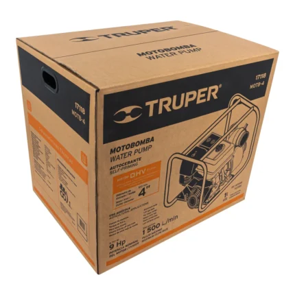 Motobomba Truper Autocebante 4x4" Gasolina 9hp Aluminio
