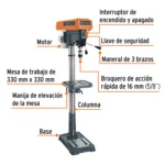 Taladro de Arbol Truper 1.200W 5:8 16182 partes