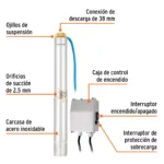 Bomba Sumergible Tipo Lapicero / Pozo Profundo Truper 1-1/2hp 12626