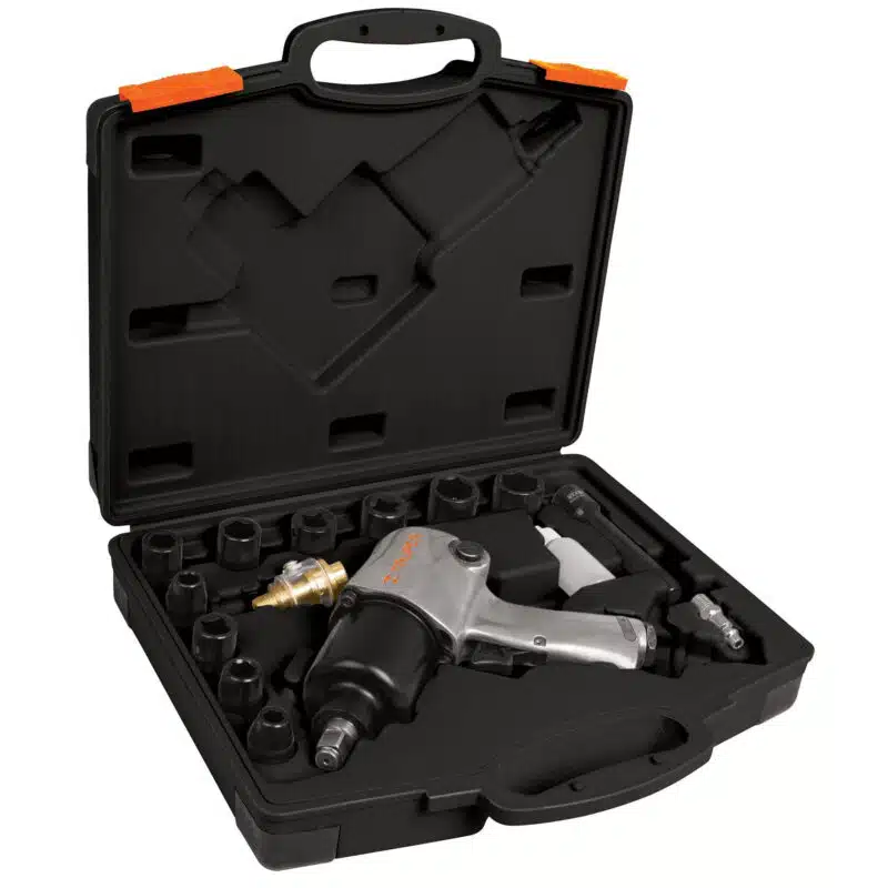 Kit Pistola de Impacto Neumatica Industrial Truper Estuche y Copas 1:2 18281 estuche