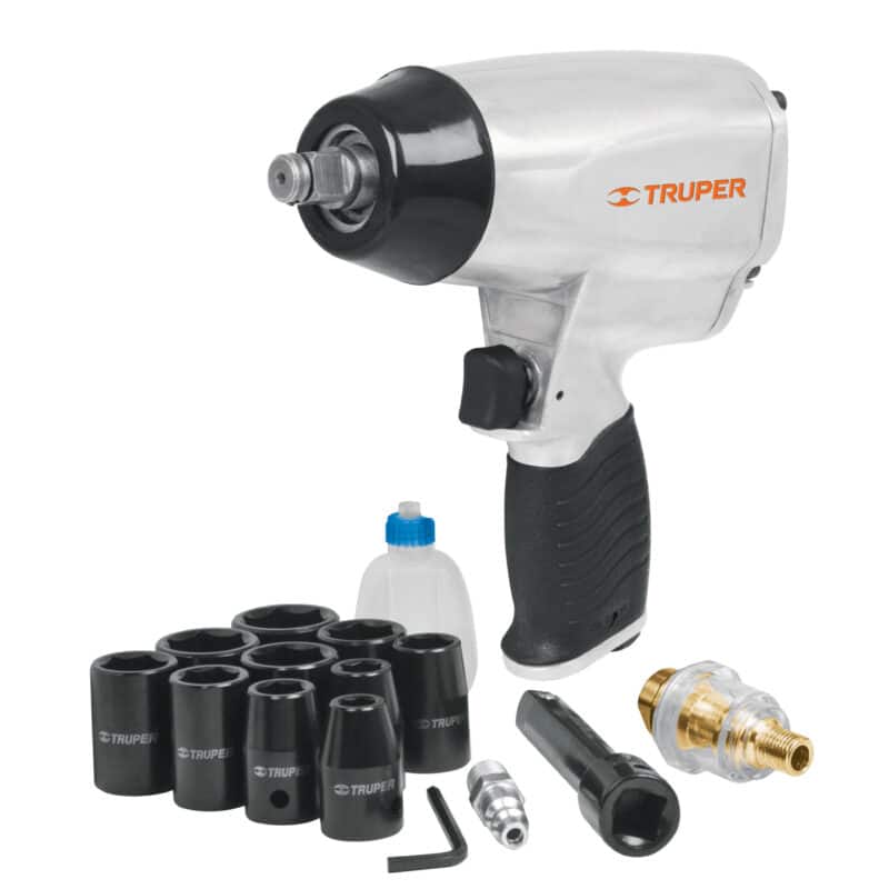 Kit Pistola de Impacto Neumatica Truper 1:2 Estuche y Copas 19372