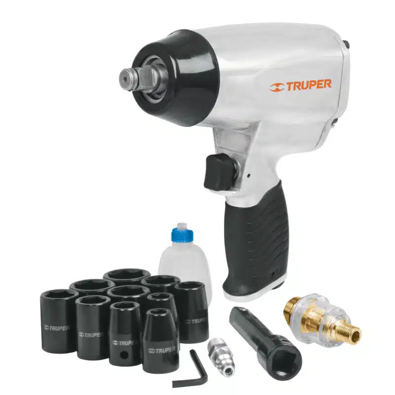Kit Pistola de Impacto Neumatica Truper 1:2 Estuche y Copas 19372