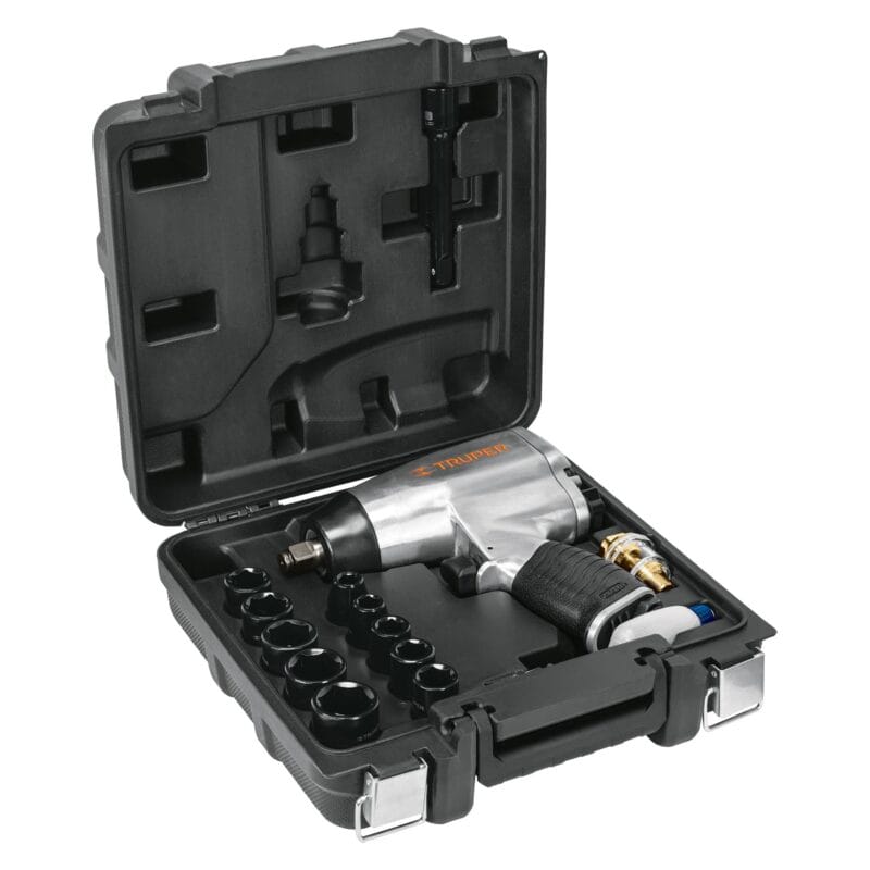 Kit Pistola de Impacto Neumatica Truper 1:2 Estuche y Copas 19372 estuche