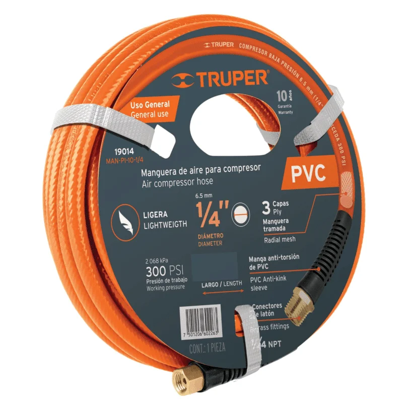 Manguera Truper de PVC Para Compresor 1:4 5Mts 19013