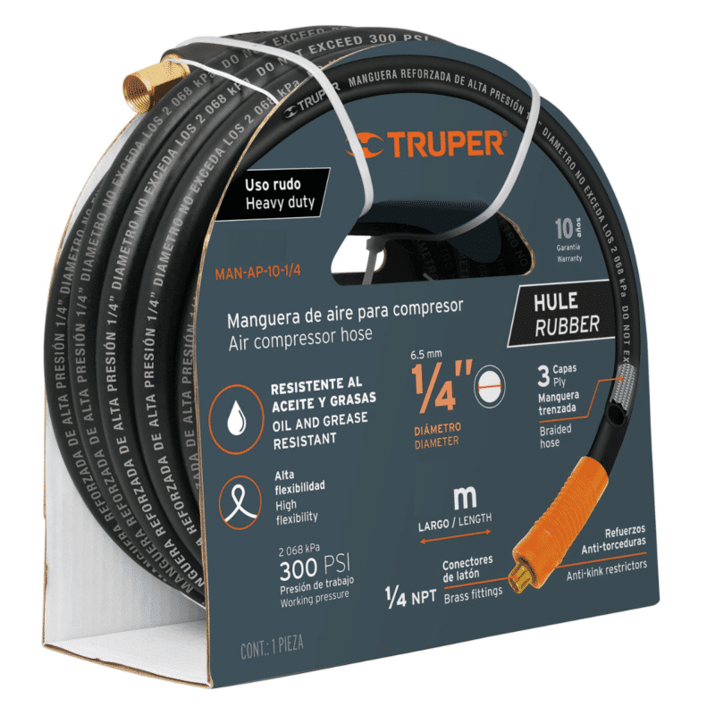 Manguera de Hule Para Compresor Truper 1:4 x 15Mts 17081
