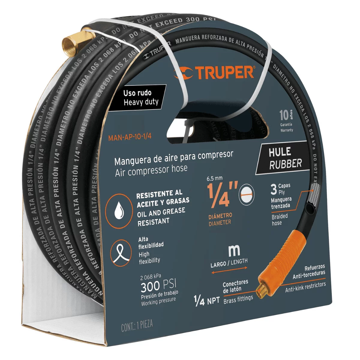 Manguera de Hule Para Compresor Truper 1:4 x 15Mts 17081