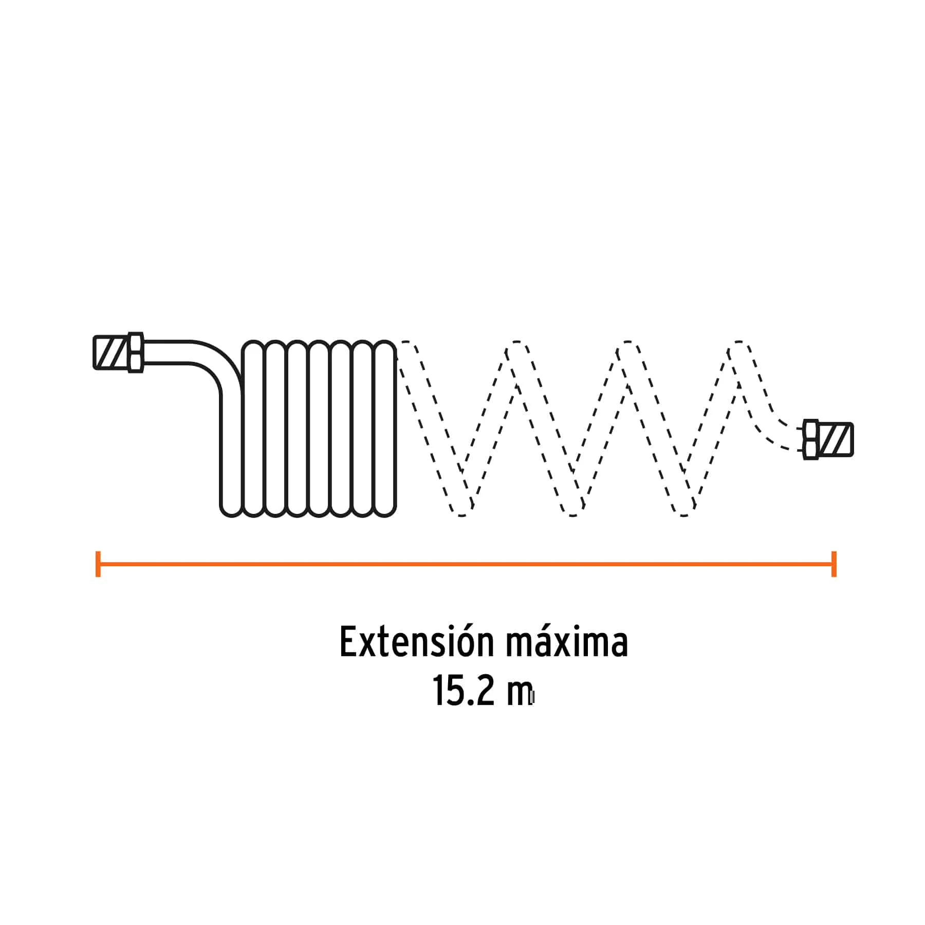 Manguera de Polietileno Tipo Resorte Truper 1:4 x 15Mts 19075 diagrama