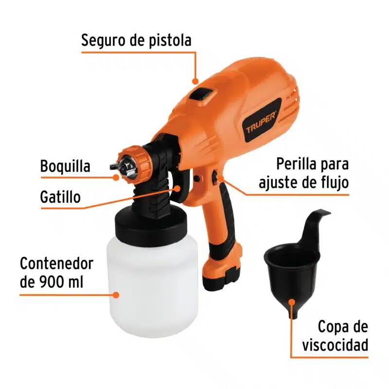 Pistola Electrica para Pintar Truper 15382 partes