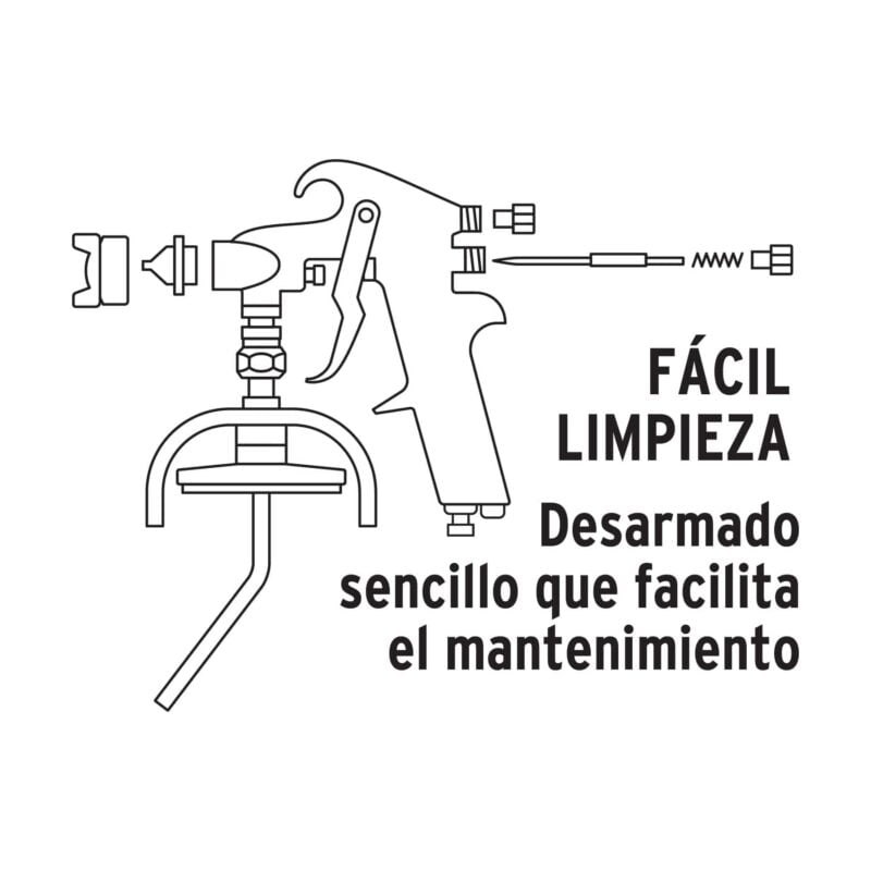 Pistola Para Pintar de Succion Truper Alta Presion 1Lt 14087 limpieza