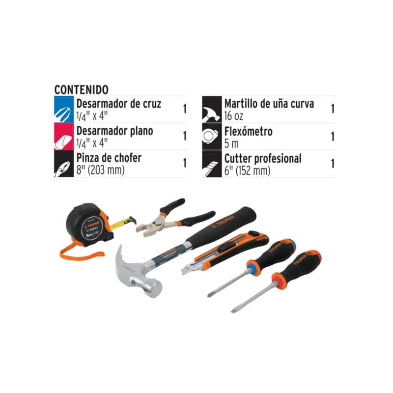 Juego de 6 herramientas caseras, Truper 2