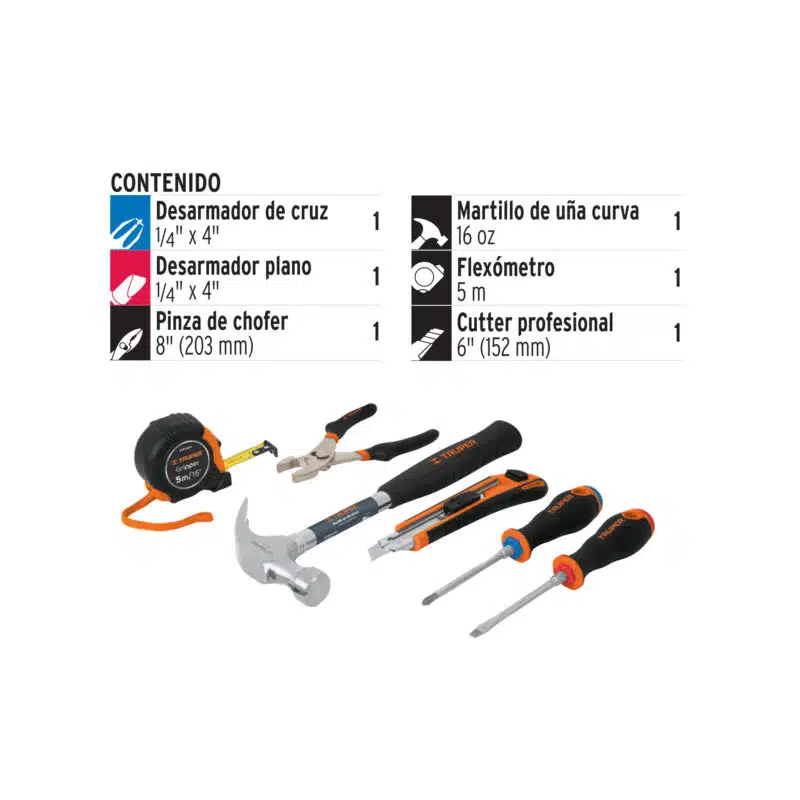 Juego de 6 herramientas caseras, Truper 2