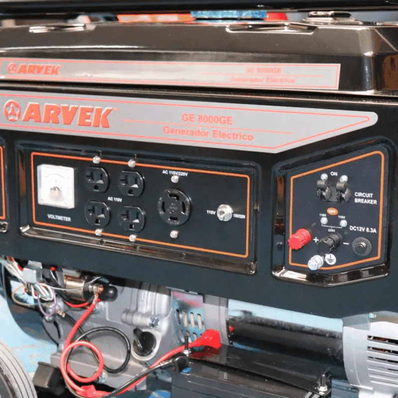 Planta Electrica Gasolina Arvek 7Kw 110:220V GE800GE tablero