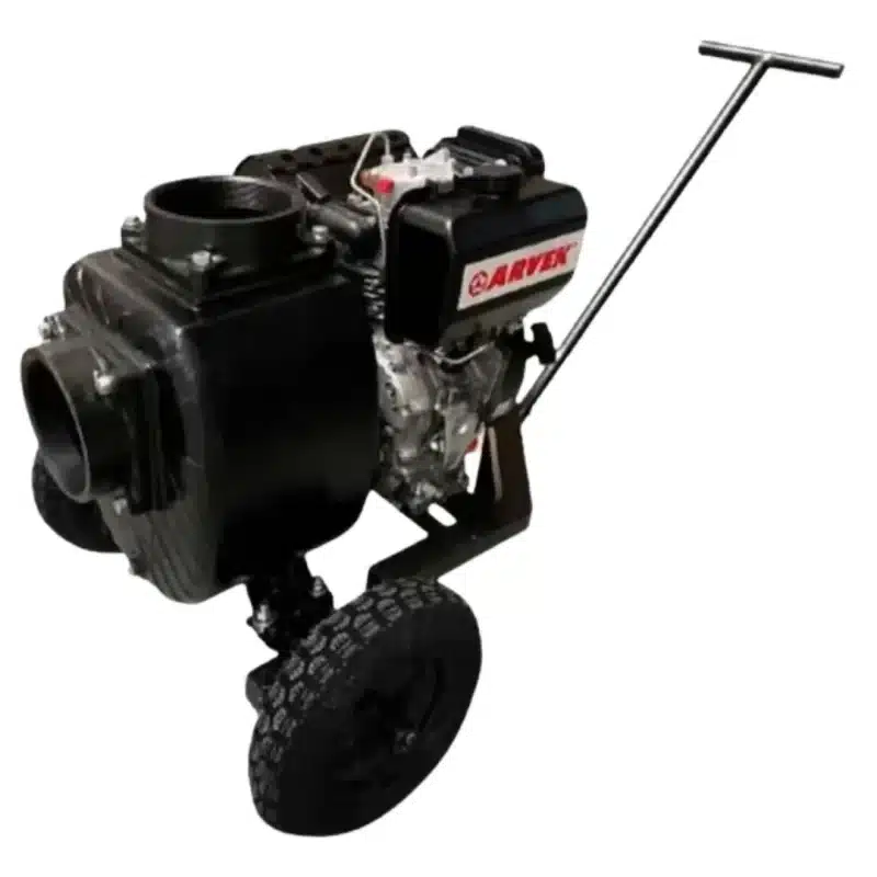 Motobomba Arvek autocebante 6x6" diésel 14 HP en hierro con tráiler