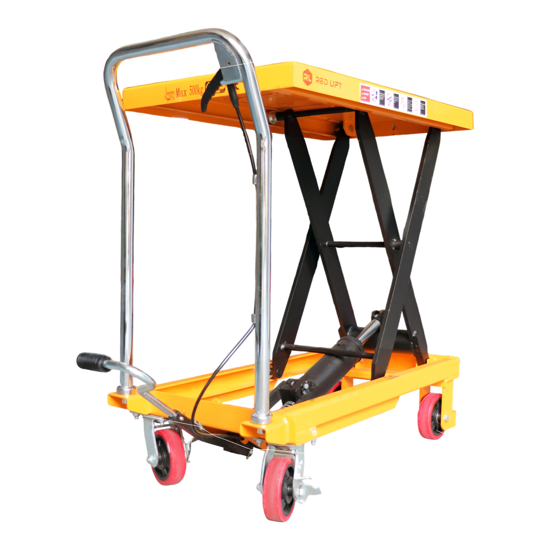 Mesa-de-Elevacion-Hidraulica-500kg-900mm-Red-Lift-KLT500A90-vista-ppal-BBB Mesa de elevación hidráulica Red Lift 500 kg 900 mm